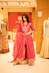 Rani Shimmer Floor Lenght Readymade suit with net dupatta