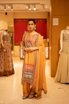 Mustard Crepe Readymade Suit And Palazzo with Crepe dupatta