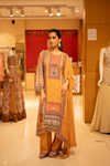 Mustard Crepe Readymade Suit And Palazzo with Crepe dupatta