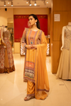 Mustard Crepe Readymade Suit And Palazzo with Crepe dupatta