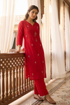 Rani Cotton Readymade Sharara Set With Cotton Dupatta