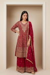 Rani Georgette Readymade Suit Set With Georgette Dupatta
