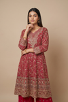 Rani Georgette Readymade Suit Set With Georgette Dupatta