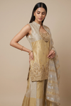 Tussar Timely Beauty Organza Readymade Sharara Set With Organza Dupatta