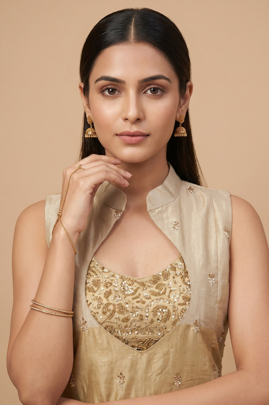 Tussar Timely Beauty Organza Readymade Sharara Set With Organza Dupatta