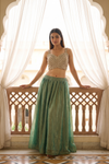 Timelessly Yours Mint Green Organza Readymade Sharara Set With Net Dupatta