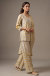 Gold Eternal Elegance Tissue Readymade Sharara Set With Tissue Dupatta