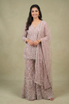 Stunningly Unique Onion Net Readymade Sharara Set With Net Dupatta