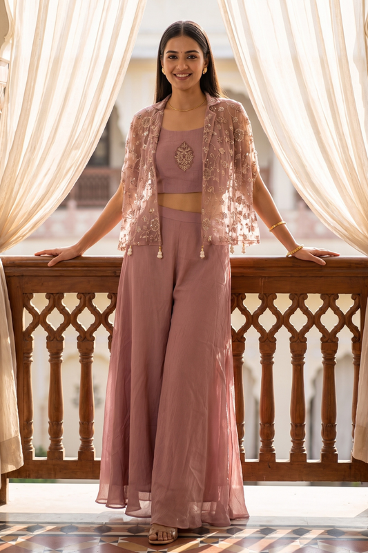 Stunningly Unique Onion Tissue Readymade Shrug Set
