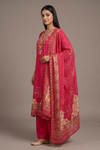 Rani Crepe Readymade Suit And Plazzo with Crepe Dupatta