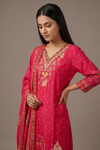 Rani Crepe Readymade Suit And Plazzo with Crepe Dupatta