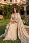 Tussar Shimmer Readymade Suit And Plazzo With Shimmer  Dupatta