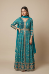 Effortless Glamour Rama Chinon Readymade Suit Set With Chinon Dupatta