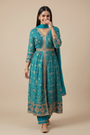 Effortless Glamour Rama Chinon Readymade Suit Set With Chinon Dupatta
