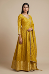 Soft Heritage Pista Shimmer Readymade Suit Set With Georgette Dupatta