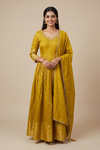 Soft Heritage Pista Shimmer Readymade Suit Set With Georgette Dupatta