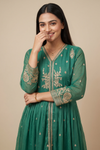 Pastel Majesty Mint Green Shimmer Suit With Net Dupatta
