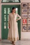 Effortlessly Beautiful Off White Pastel Shimmer Suit With Net Dupatta