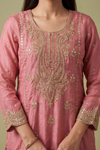 Glow Different Gajari Georgette Readymade Suit Set With Organza Dupatta