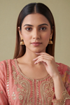 Glow Different Gajari Georgette Readymade Suit Set With Organza Dupatta