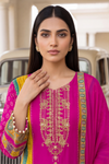 Raw elegance Mustard Rani Crepe Readymade Suit And Plazzo with Cotton Dupatta
