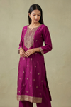 Magenta Banarasi Silk Readymade Suit With Silk Dupatta