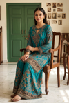 Effortless Glamour Rama Crepe Readymade Sharara Set With Crepe Dupatta