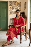 Timeless Elegance Rani Chinon Readymade Suit With Chinon Dupatta