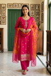 Timeless Elegance Rani Chinon Readymade Suit With Chinon Dupatta