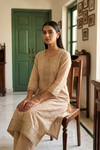 Timeless Beauty Tussar Maroon Cotton Readymade Suit With Organza Dupatta