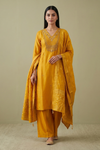 Raw Elegance Mustard Cotton Readymade Suit With Cotton Dupatta