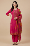 Glow Different Gajari Crepe Readymade Suit With Crepe Dupatta