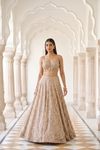 Timeless Beauty Tussar Organza Lehenga Set And Net Dupatta With Readymade Blouse