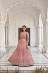 Glow Different Gajari Silk Lehenga Set And Net Dupatta With Readymade Blouse