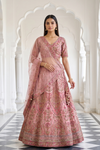Glow Different Gajari Silk Lehenga Set And Net Dupatta With Readymade Blouse