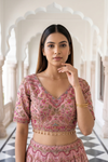 Glow Different Gajari Silk Lehenga Set And Net Dupatta With Readymade Blouse