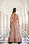 Grace Redefined Red Crepe Lehenga Set And Net Dupatta With Readymade Blouse