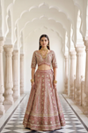 Grace Redefined Red Crepe Lehenga Set And Net Dupatta With Readymade Blouse