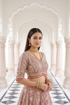 Grace Redefined Red Crepe Lehenga Set And Net Dupatta With Readymade Blouse