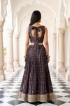 Bold Statement Black Crepe Lehenga Set And Crepe Dupatta With Readymade Blouse