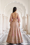 Blush Elegance Peach Crepe Lehenga And Crepe Dupatta With Readymade Blouse