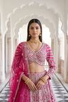 Timeless Elegance Rani Silk Lehenga Set And Net Dupatta With Readymade Blouse