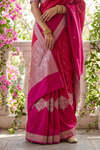 Timeless Elegance Rani Banarasi Silk Saree With Unstitched Blouse