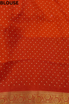 Red Chinon Saree With Unstitched Blouse