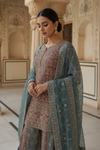 Gajari Georgette Readymade Sharara Set With Georgette Dupatta