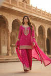 Timeless Elegance Rani Crepe Readymade Sharara Set With Chinon Dupatta
