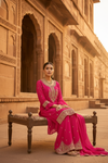Grace Redefined Red Cotton Readymade Sharara Set With Chinon Dupatta