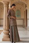 Gajari Georgette Readymade Sharara Set With Georgette Dupatta