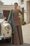Gajari Georgette Readymade Sharara Set With Georgette Dupatta