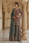 Gajari Georgette Readymade Sharara Set With Georgette Dupatta